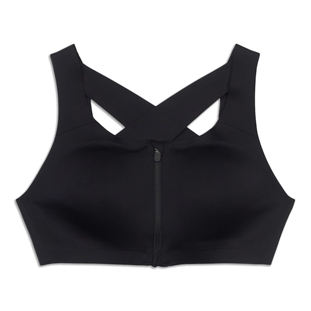 Lululemon Enlite Front-Zip Bra High Support Women's Black Cross-Back Sports Bra